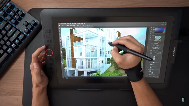 drawing_architecture_with_XP-Pen_Artist_15.6_Pro_display_tablet